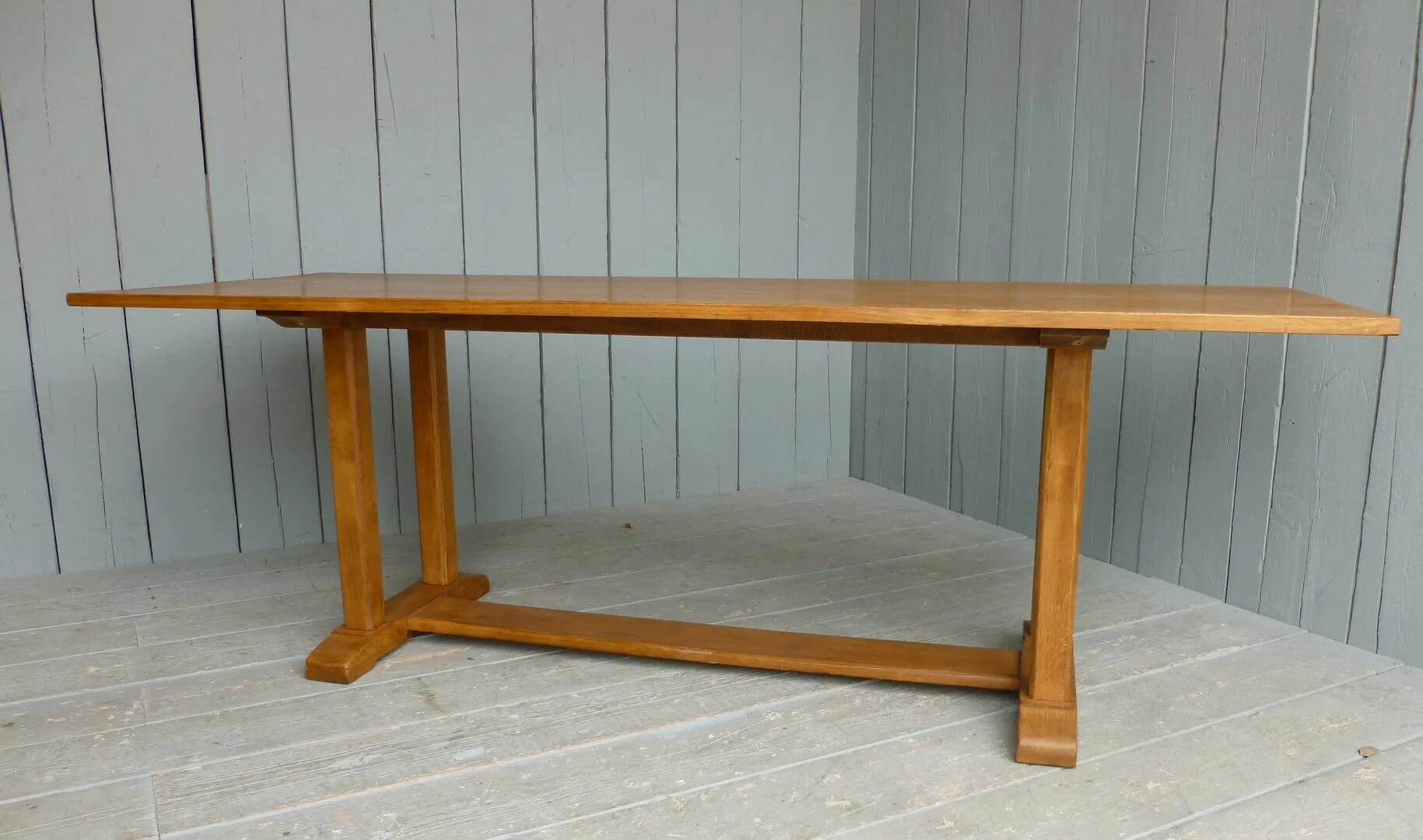 Solid Oak Reclaimed Antique Refectory Dining Table - 6277