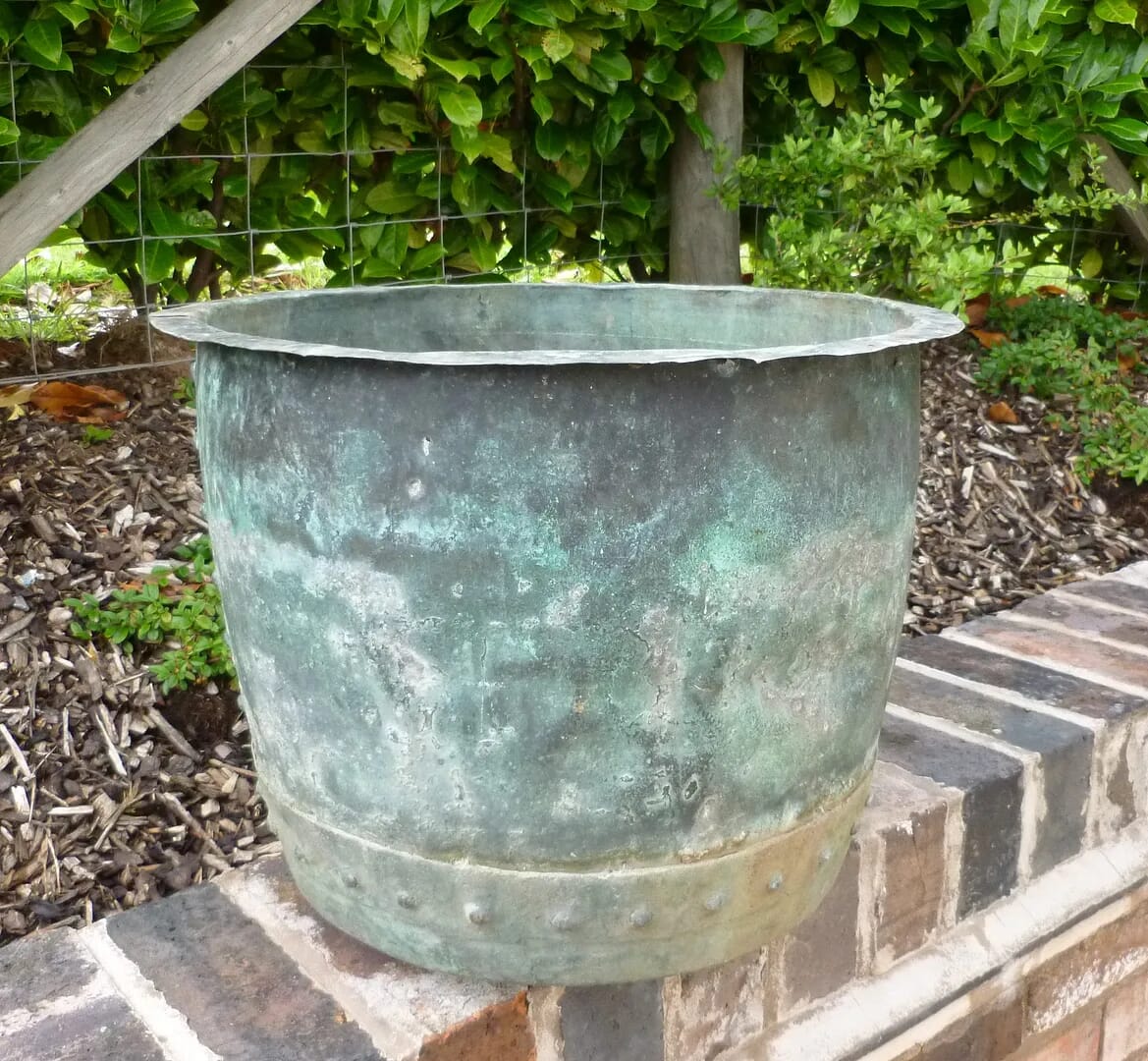 Antique Victorian Copper Outdoor Pot / Planter - 6282