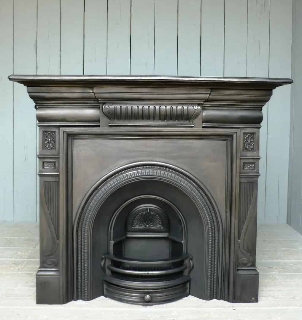 Antique Cast Iron Fire Surround and Insert