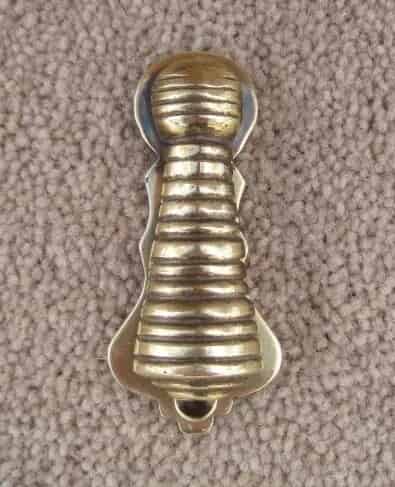 Large Antique Brass Reeded Escutcheon Key Hole Cover