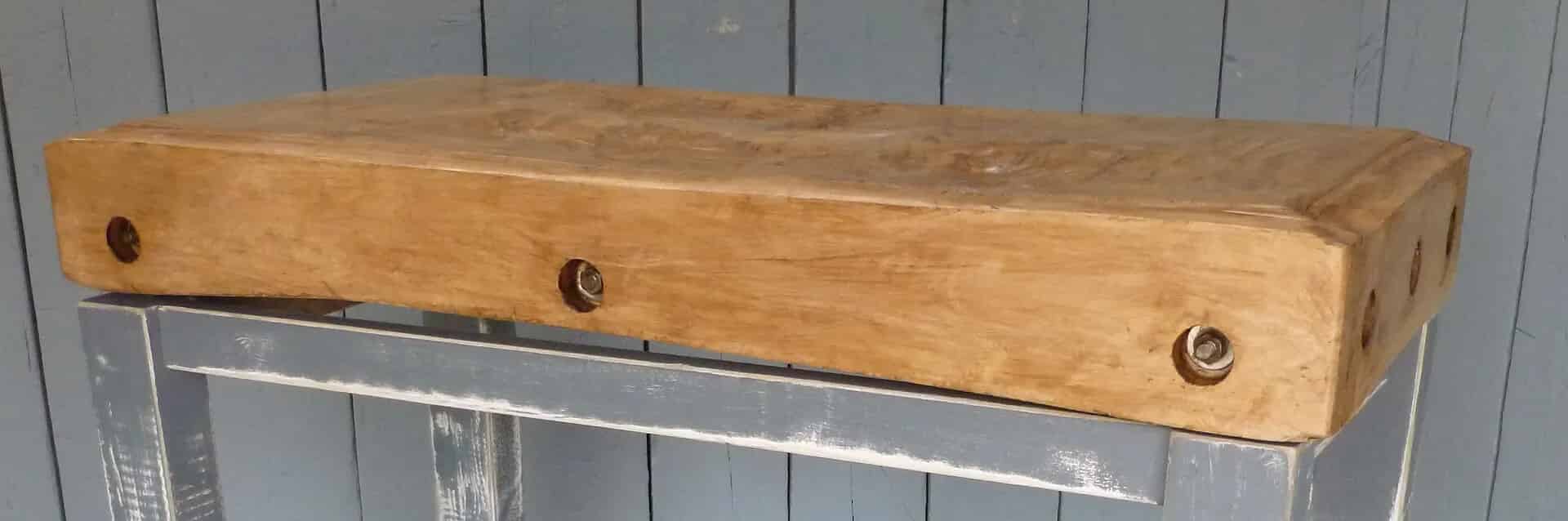 Antique Butchers Chopping Block On Farrow and Ball painted base