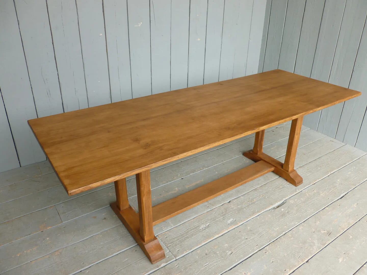 Solid Oak Antique Refectory Style Dining Table - 6342