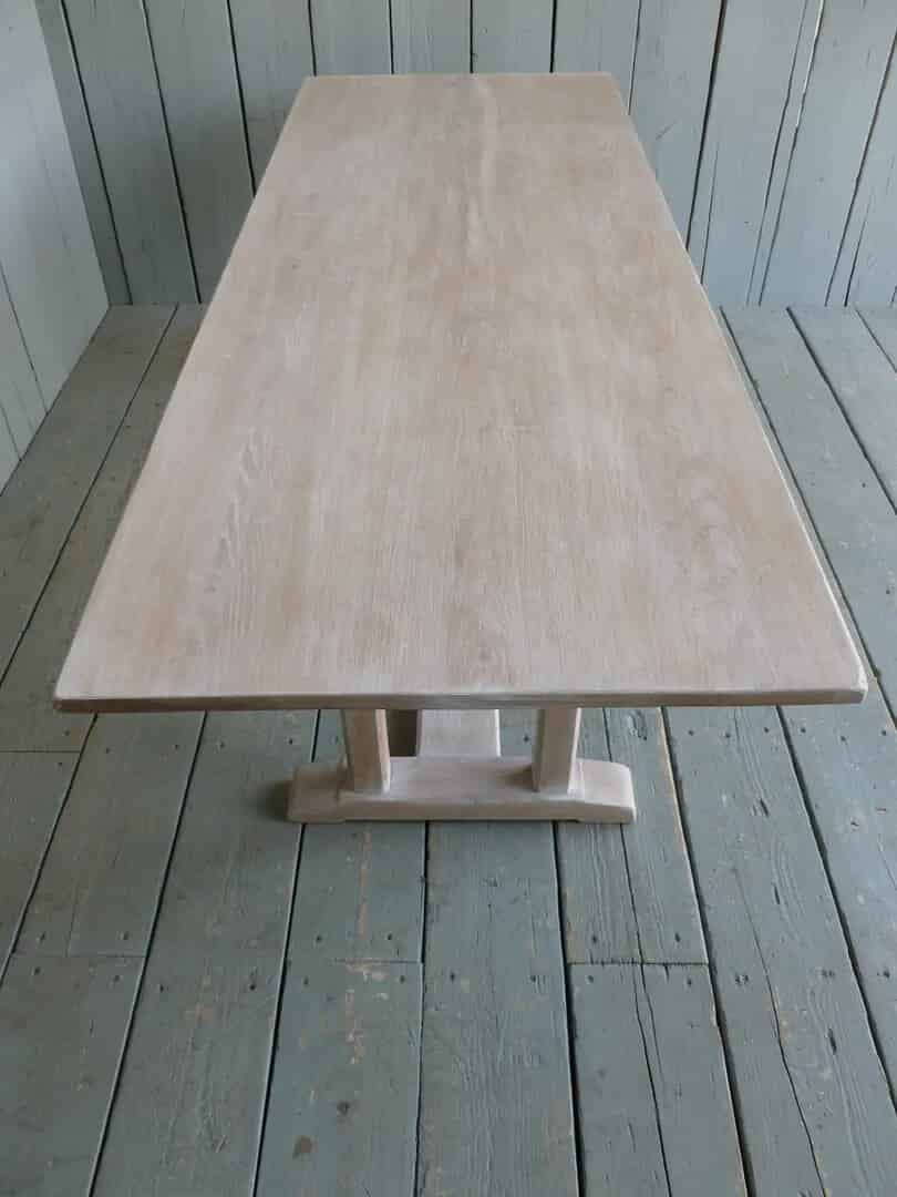 Solid Limed Oak Antique Refectory Dining Table