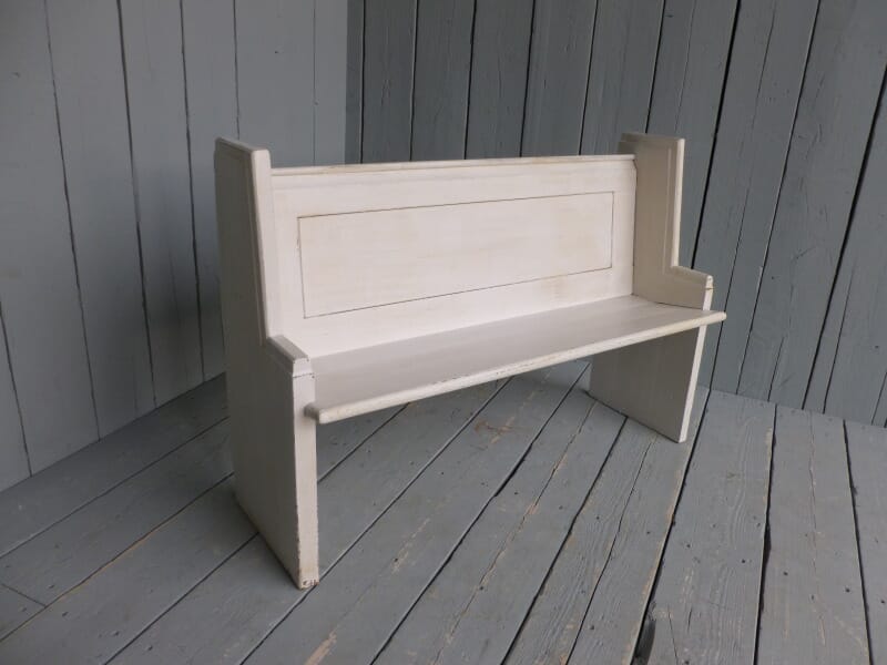 Painted Antique Pine Church Pew - 5744m
