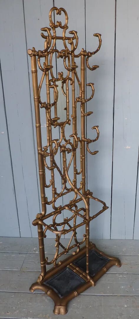 Faux Bamboo Godin Cast Iron Coat Hat and Stick Stand - 6356