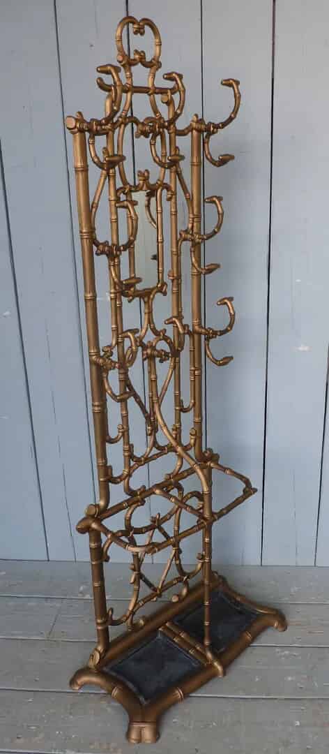 Faux Bamboo Godin Cast Iron Coat Hat and Stick Stand