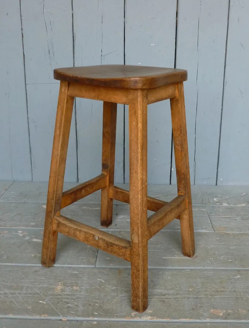 Antique Wooden Bar Or Kitchen Stools - 6420