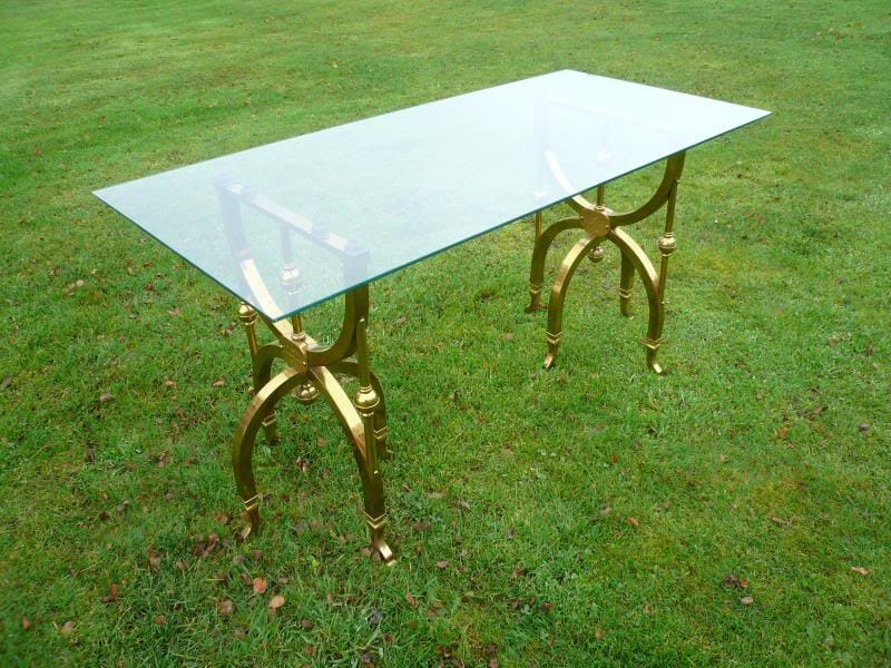 Antique Glass Topped Coffee Table - 3408