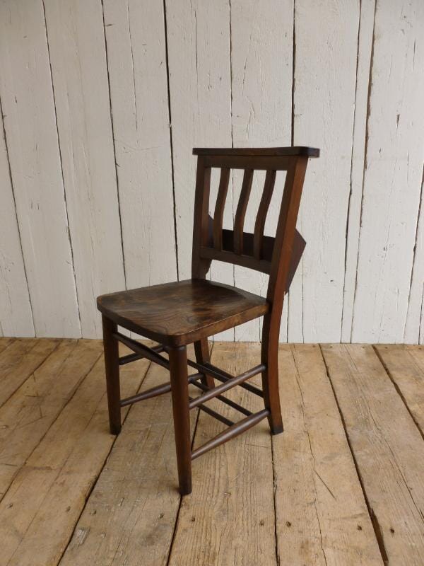 Antique Church Chair - Elm Seats - 6514