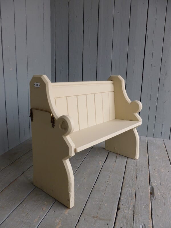 Victorian Antique Hand Painted Pitch Pine Church Pew - 6222