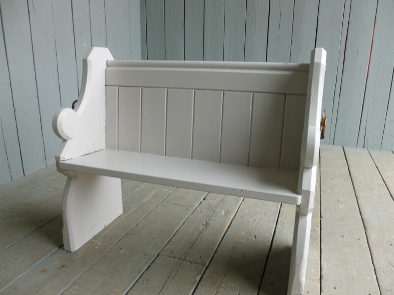 Victorian Original Hand Painted Pitch Pine Church Pew - 6229