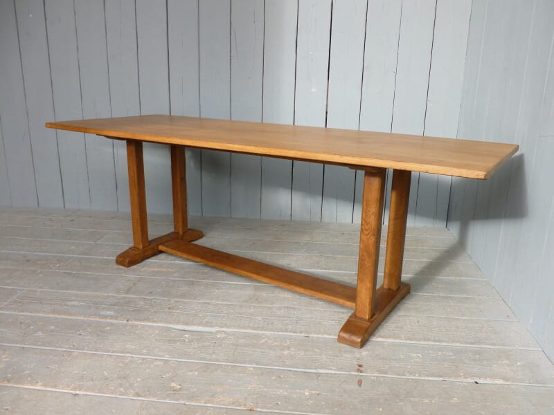 Original Solid Oak Antique Refectory Dining Table - 6339