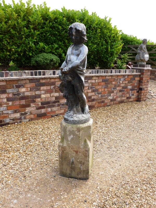 Antique J P White Lead Statue - Spring - 6346