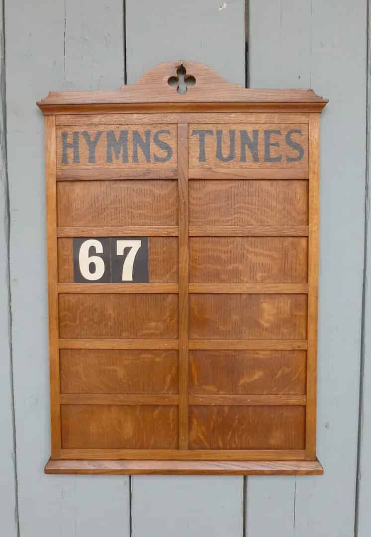 Antique Oak Church Hymn Board