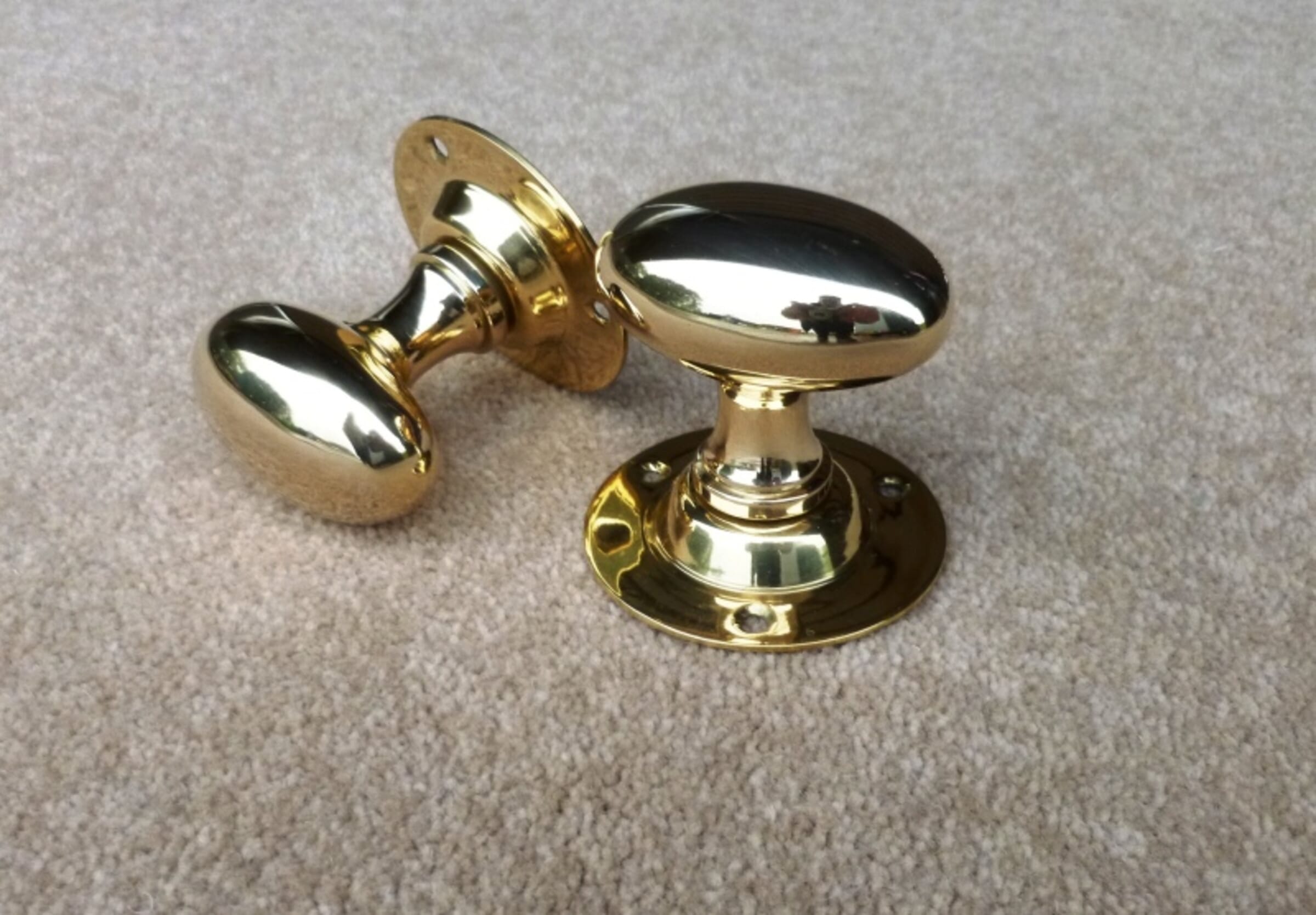 Brass Door Knobs Oval Design Antique Original Style