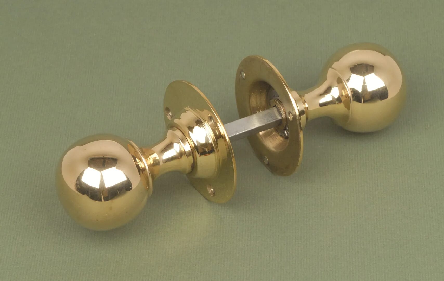 Pair of Brass Ball Door Knobs  - DBallb