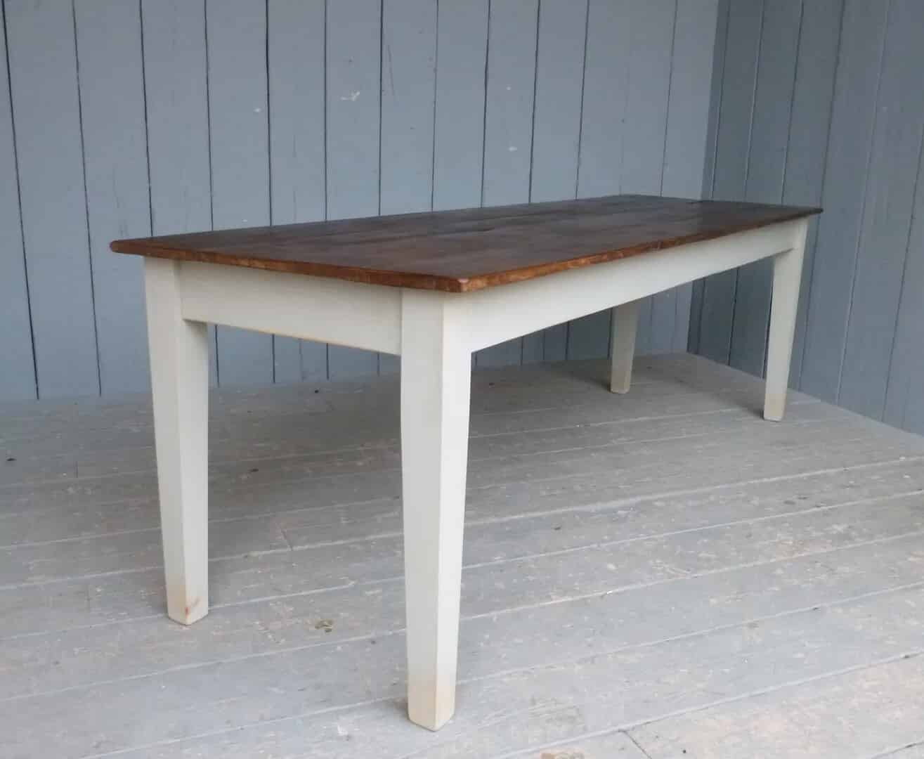 Reclaimed Oak Farmhouse Table with Tapered Legs