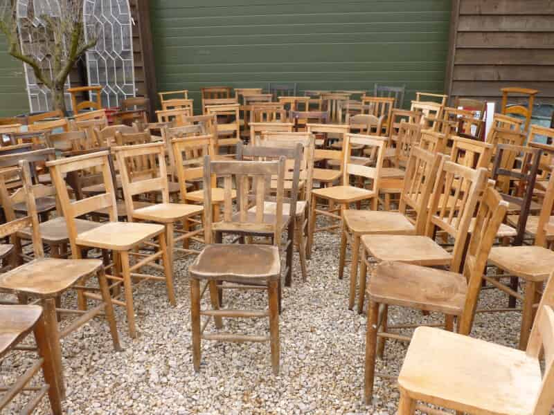 Set of 40 Antique Kitchen Chairs