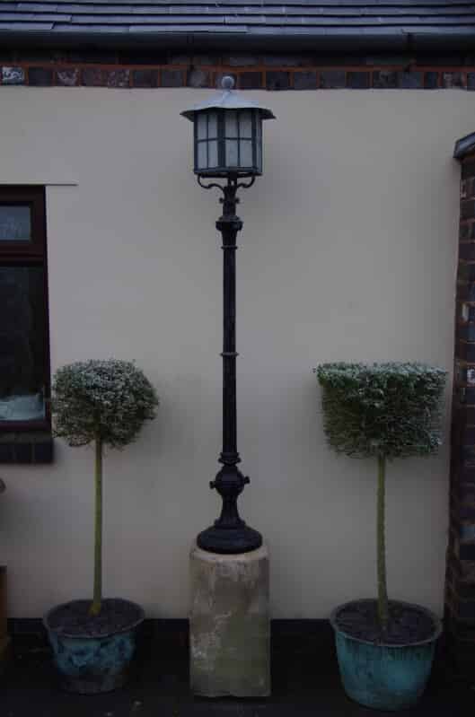  Antique Victorian Outside Lantern Post and Stone Base 