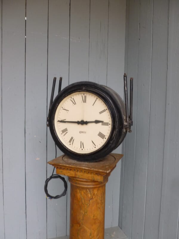Vintage Gent Double Sided Platform or Factory Clock - 6522