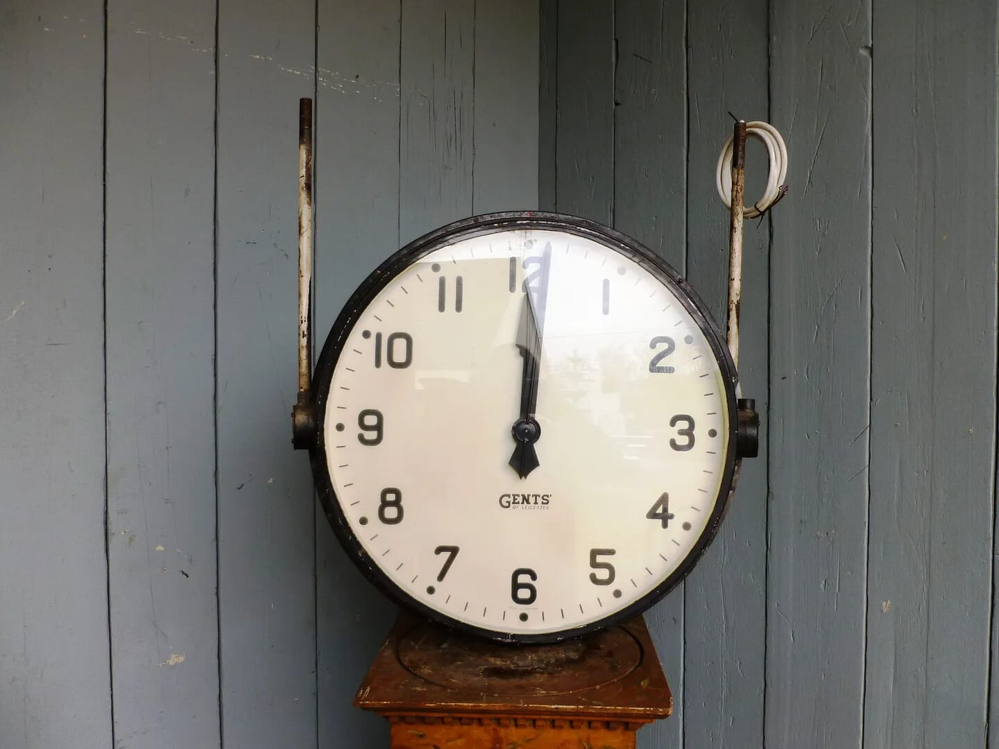 Vintage Gents Double Sided Platform or Factory Clock - 6521