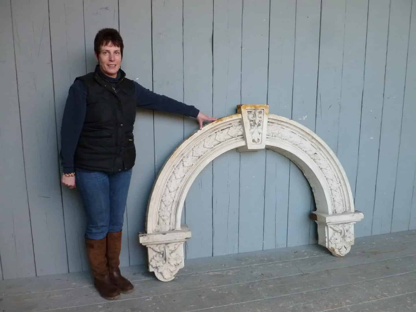 Magnificient Antique Arched Cast Iron Overdoor