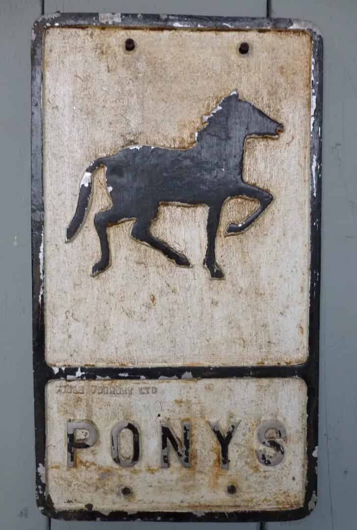 Original Beware of Pony's Road Traffic Sign