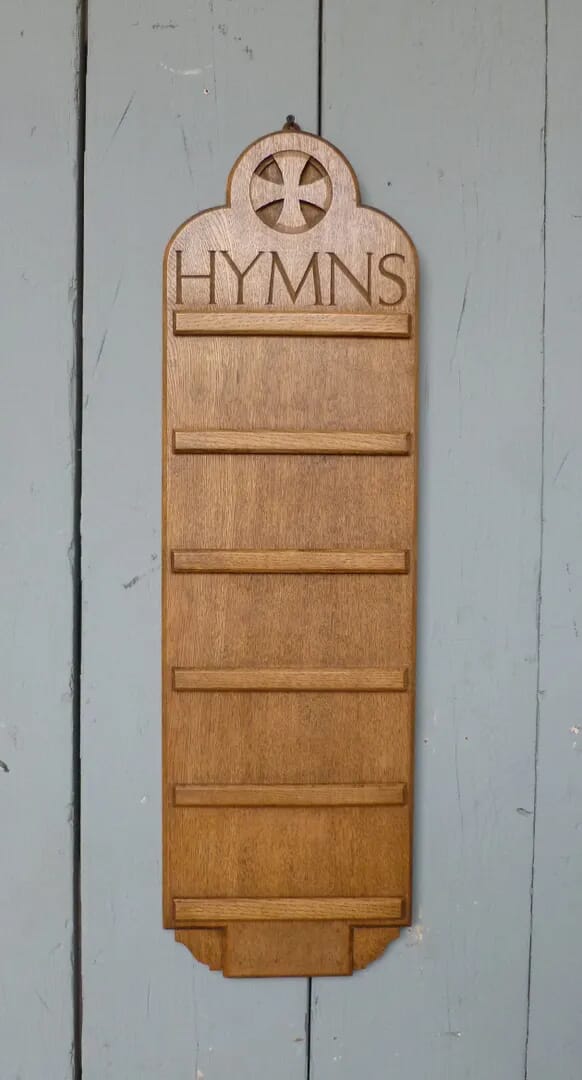 Antique Oak Church Hymn Board Ideal For Photo Hanging - 6574
