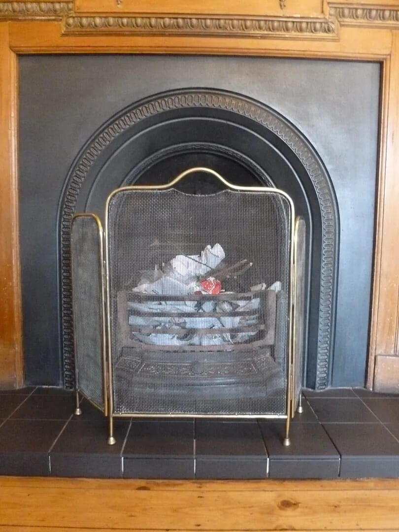 Original Antique Victorian Fireplace Spark Guard - 6604