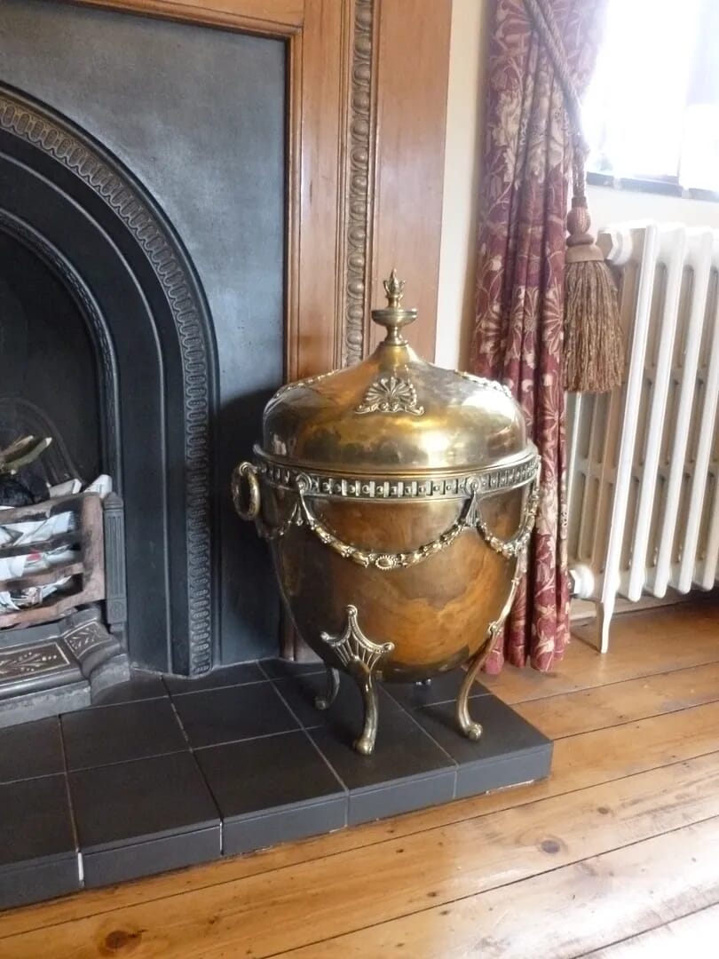 Outstanding Antique Fireside Coal Scuttle  - 6598