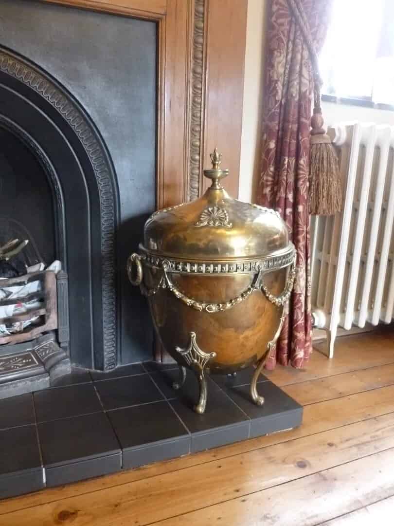 Outstanding Antique Fireside Coal Scuttle 
