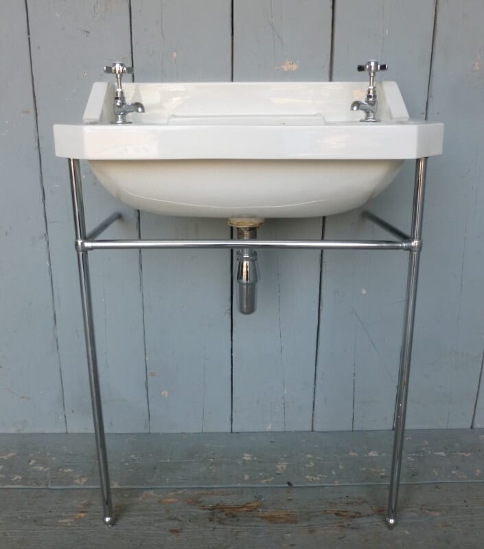 Art Deco Bathroom Sink on a Pedestal Base - 6632