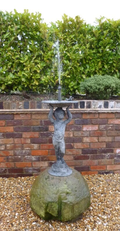 Antique Lead Reclaimed Fountain on Stone Base - 6608
