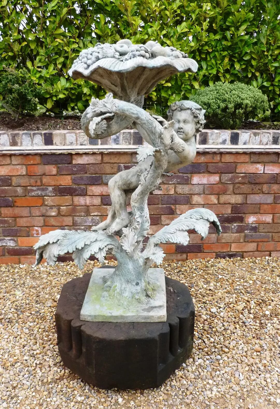 Antique Reclaimed Fountain on Stone Base - 6655