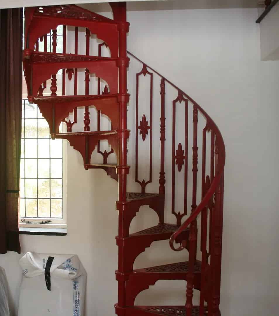 Cast Metal Spiral Staircase with balcony area