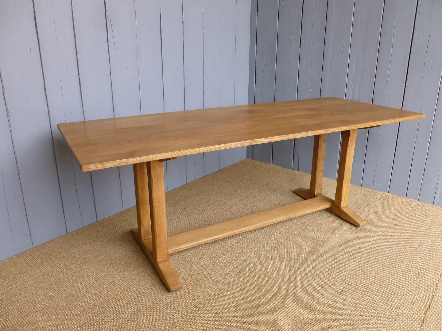 Reclaimed Solid Oak Antique Refectory Dining Table - 6716