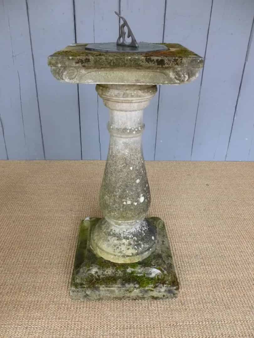 Vintage Hand Carved Stone Sundial