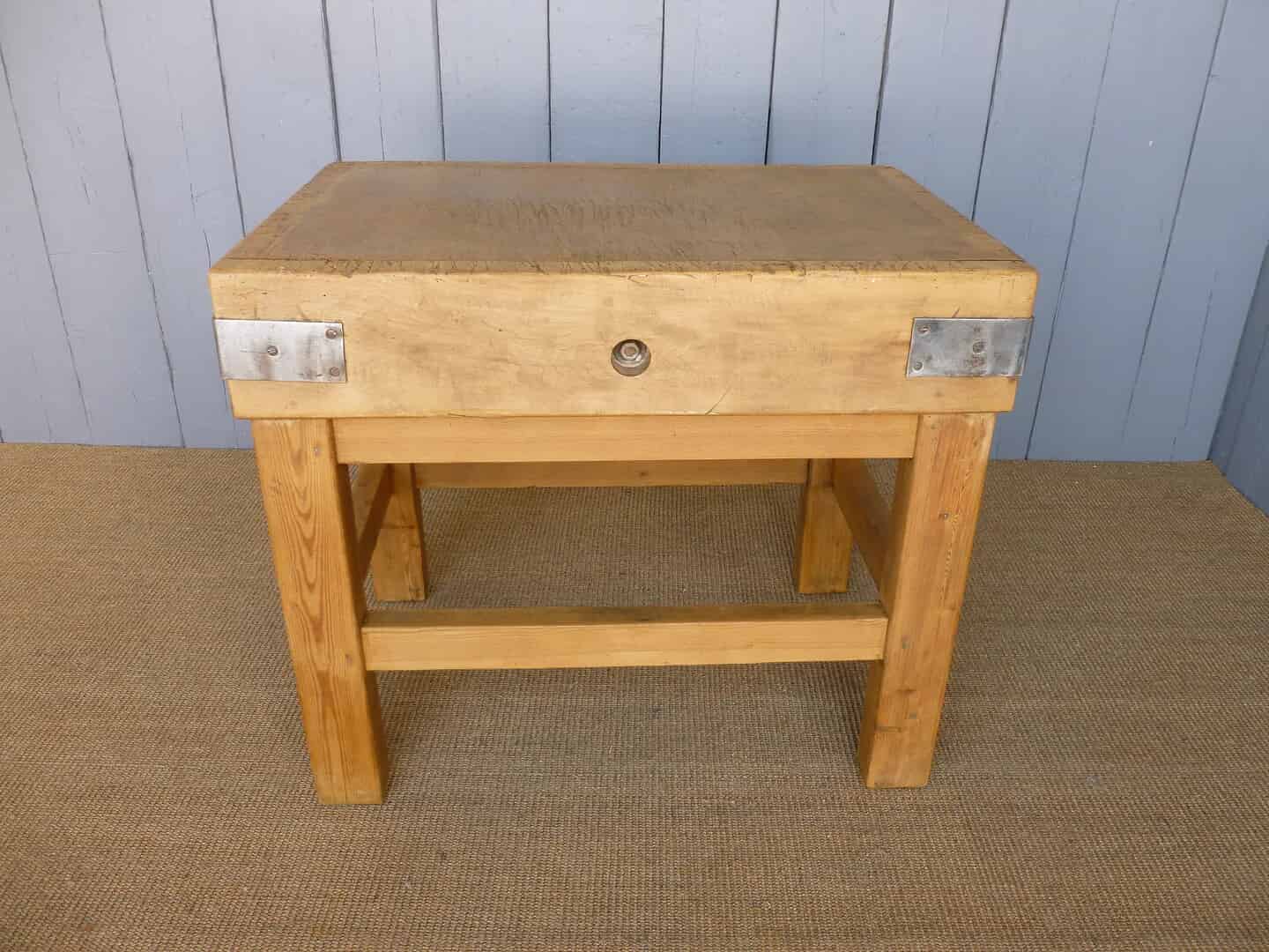 Antique Butchers Kitchen Chopping Block