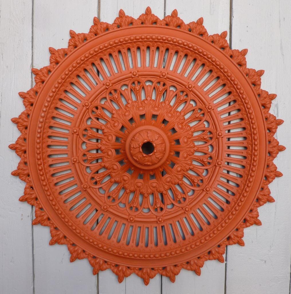 Very Rare Antique Victorian Gothic Cast Iron Ceiling Rose - 6717
