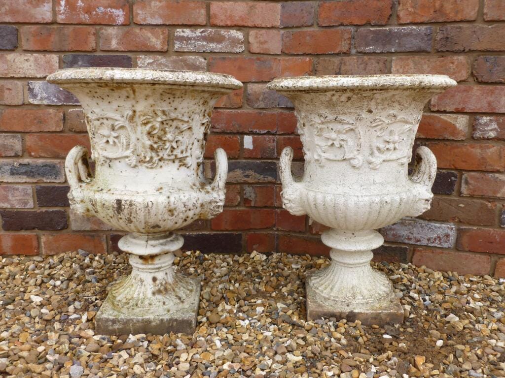 Pair of Antique Cast Iron Planters - 6780