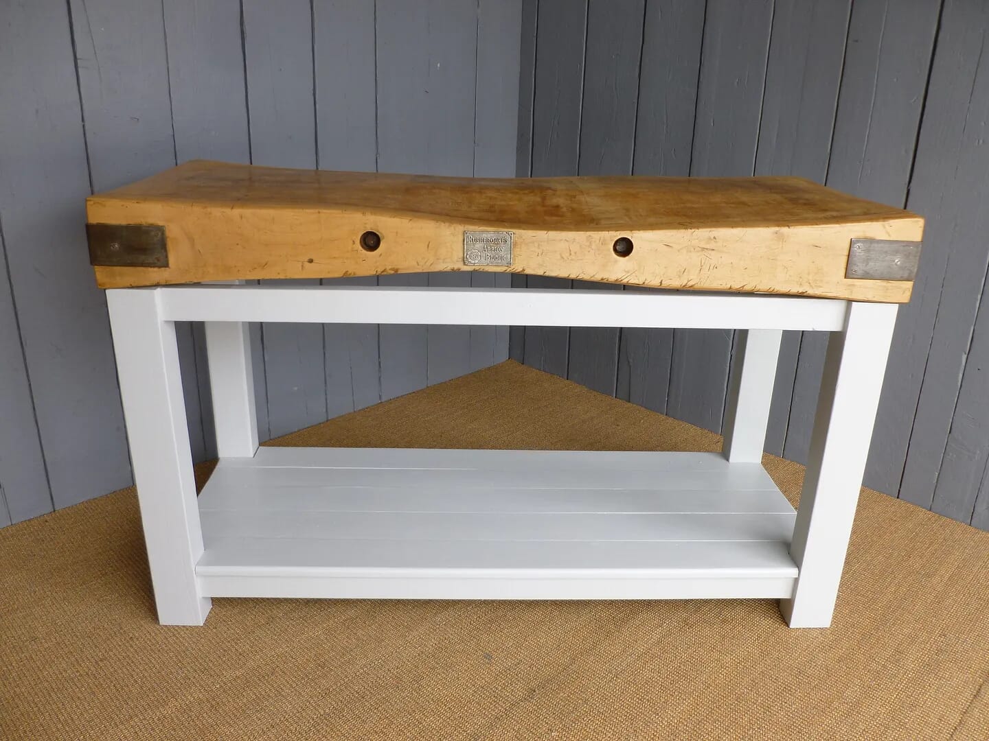 Antique Butchers Chopping Block & Kitchen Central Island - 6649