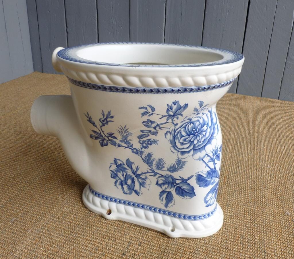 Antique Decorated Blue and White Toilet Pan - 6672