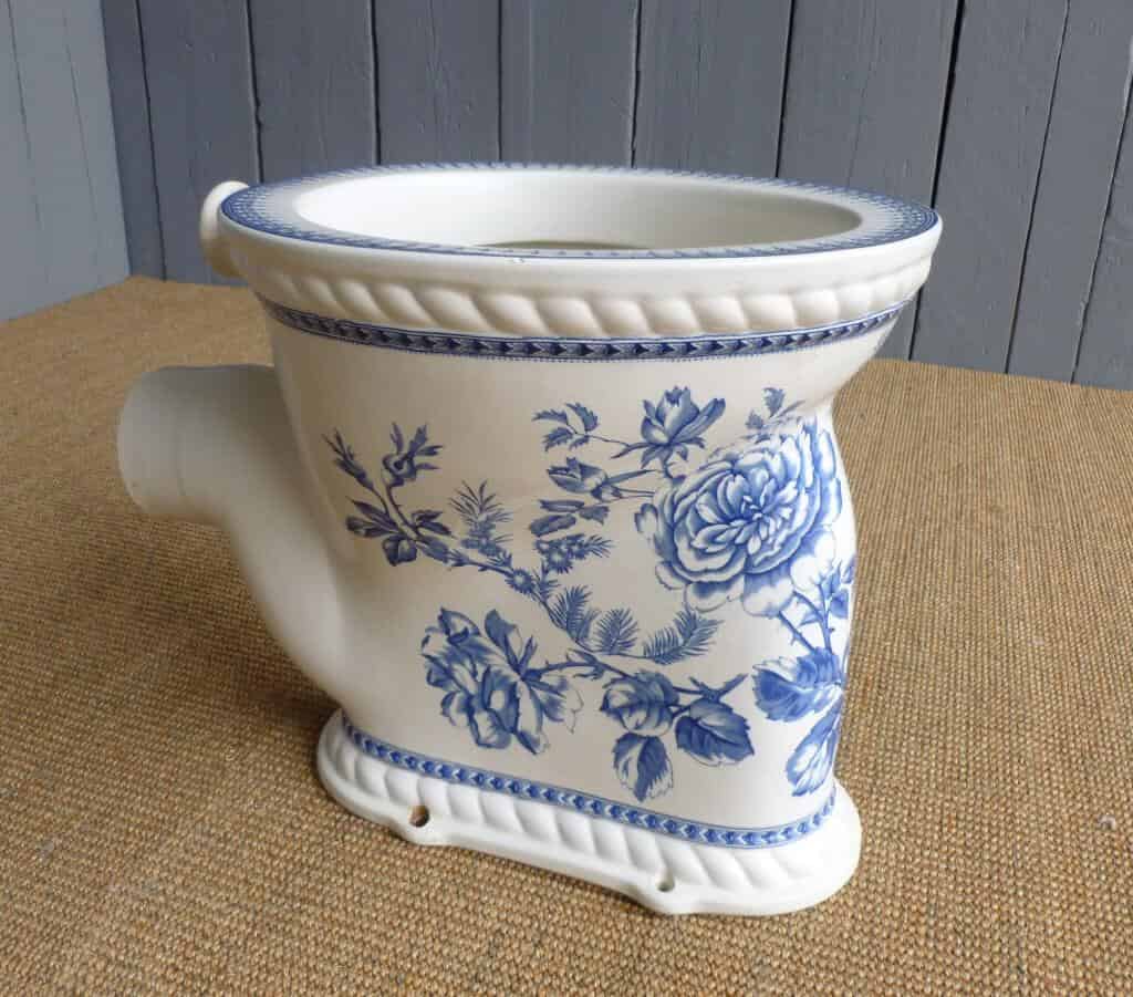 Antique Decorated Blue and White Toilet Pan