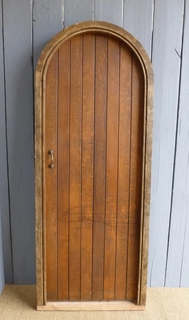 Reclaimed Arched Antique Oak Door with Frame - 6682