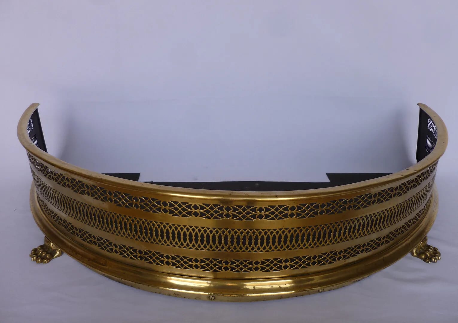 Antique Victorian Brass Fireplace Fender - 6706