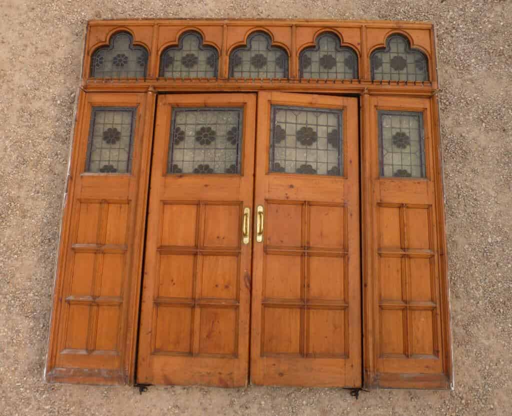 Antique Room Divider with Pair of Doors