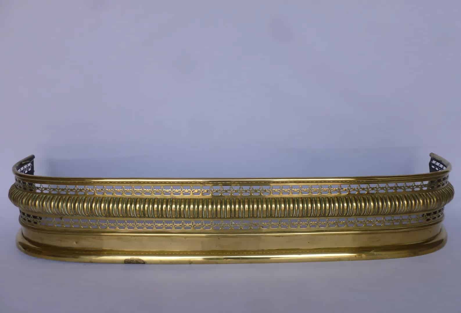 Antique Victorian Brass Fireplace Fender