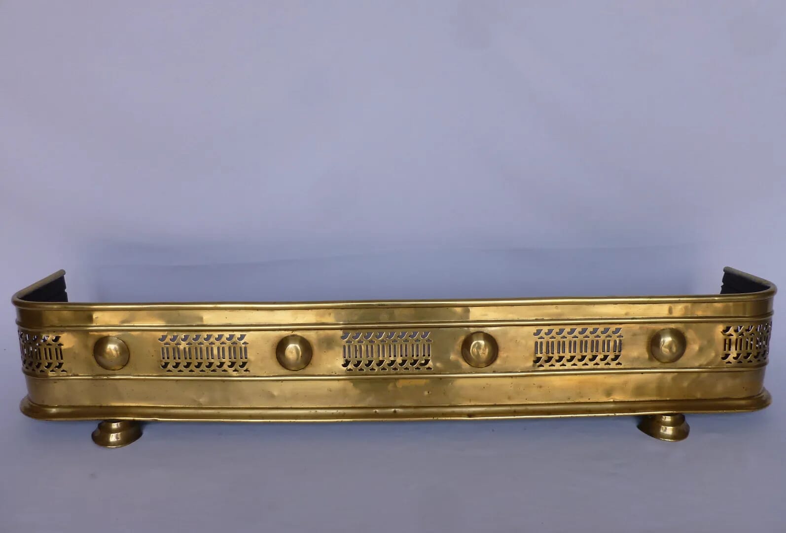 Victorian Iron and Brass Fireplace Fender - 6705