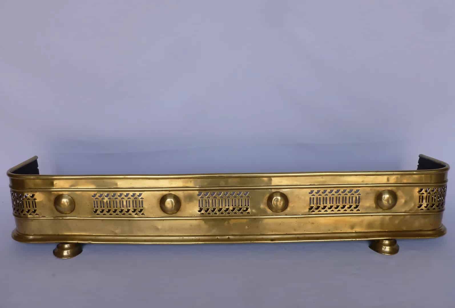 Victorian Brass and Iron Fireplace Fender