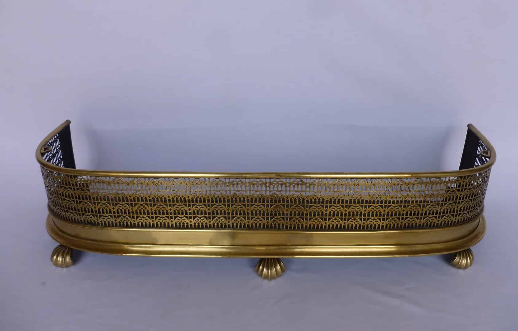 Victorian Brass and Iron Fireplace Fender
